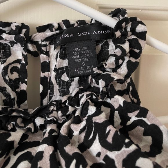 Elena Solano Linen-Blend Halter Top Size Small - Picture 3 of 5